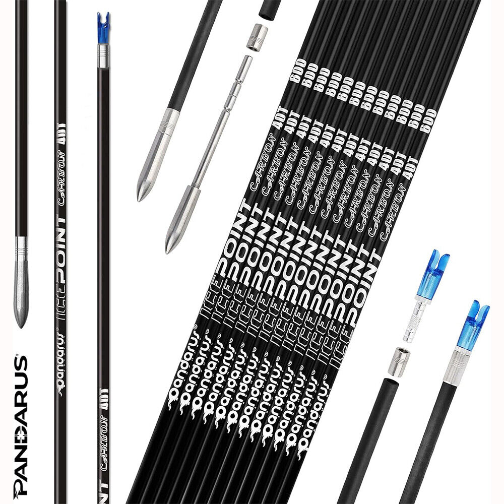 12X 40T Carbon Arrows SP350-1000 Hunting Arrows 3.2mm Archery Hunting PANDARUS